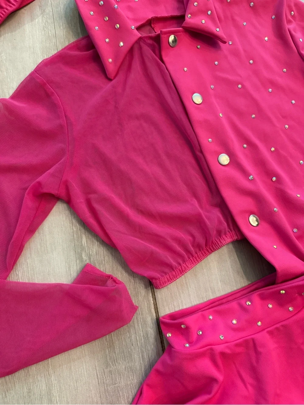Girls / Teen Hot Pink Sparkle Dance Costume Set